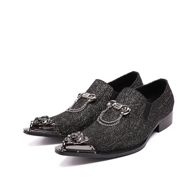 

New Arrival Designer Men Boat Shoes Fashion Metal Toe Charm Chains Personalized Night Club Shoes Man Party Casual Shoes, Grey