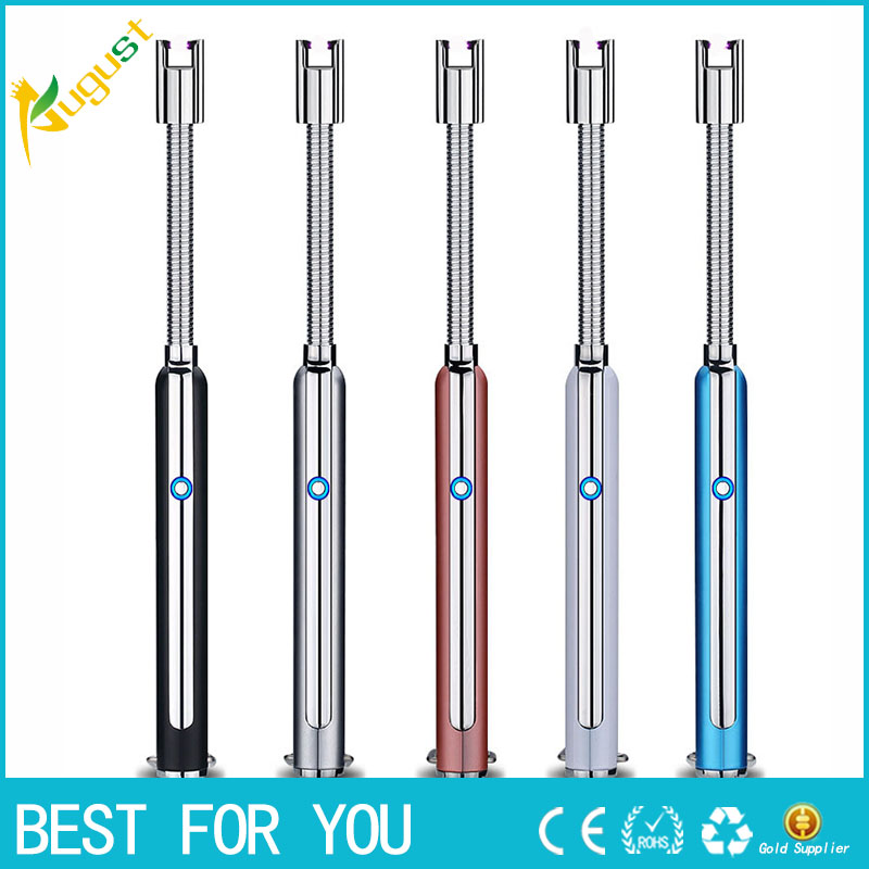 

BBQ Outdoor USB Candle Lighter Rechargeable Plasma Arc Cigarette Lighter Windproof Flameless Long Kitchen Lighter Women Gadgets