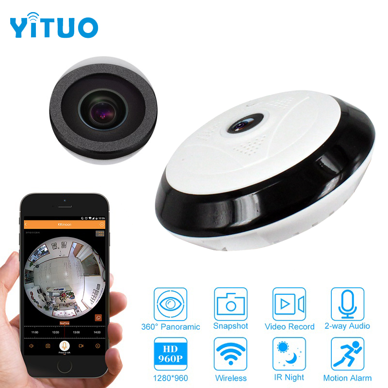 

960P Wifi Camera 360 Degree Panoramic Cameras Home Security Video Surveillance Night Vision Fisheye Camara YITUO