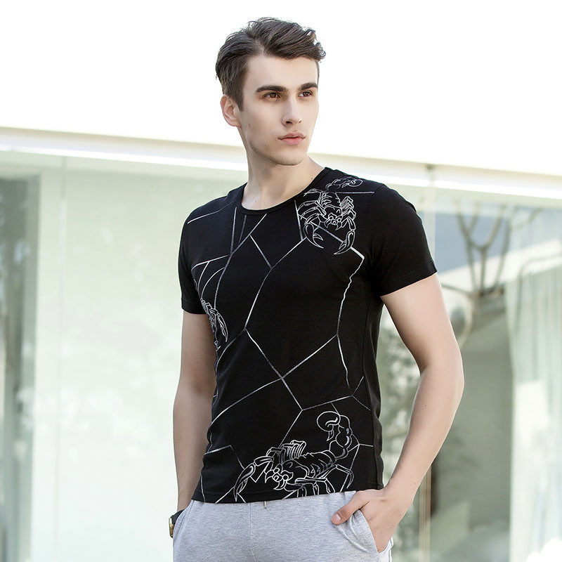 

Men t-shirt Plus Size Shirt Short Sleeve Casual Men's Hight Quality T Shirts Male TShirts T shirt Homme, Black