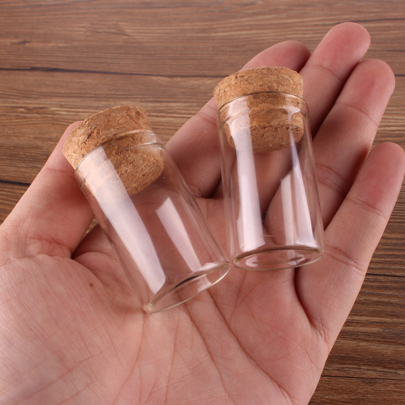 

Small Test Tube with Cork Stopper Glass Spice Bottles Container Jars Vials DIY Craft 50pcs 10ml size 24*40mm