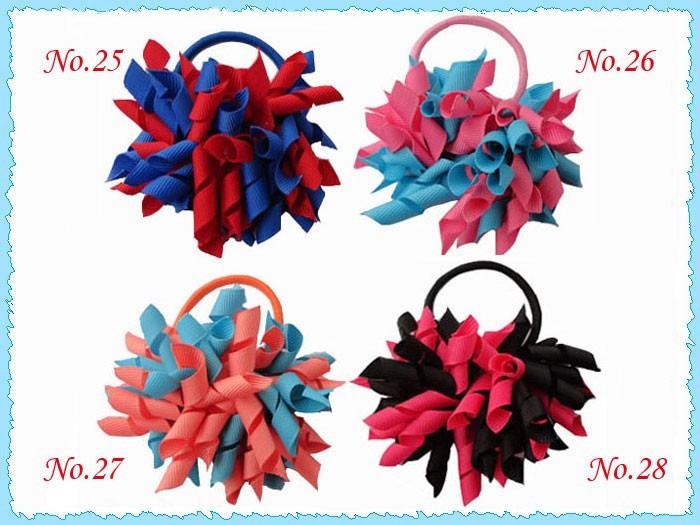 3 5 Korker Ponytail Hair Ties Holders Streamer Corker Bows Clip