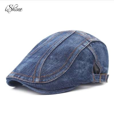 Nouvelle mode hommes et femmes épissage Jean Advance chapeaux Denim tissu décontracté casquettes à visière pour femme automne hiver béret réglabl