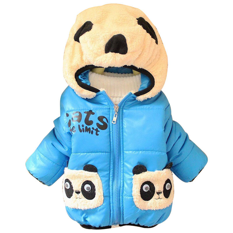 

Baby Girls Boys Jacket Winter Warm Thick Cotton Cartoon Panda hooded Kids Coat Children Lovely Outerwear kids Clothing, Multi