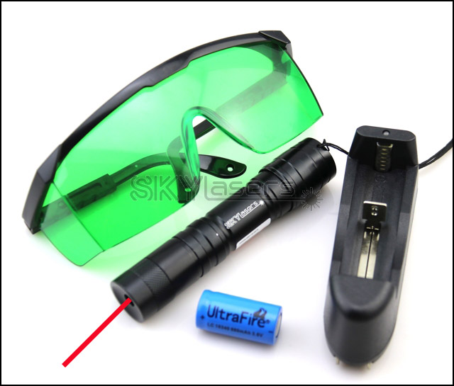 

RS4 650nm Adjustable Focus Red laser pointer pen with Batteries & Charger & Goggles