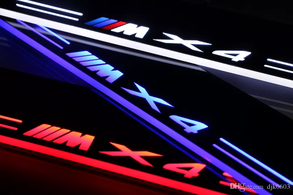 

LED moving light scuff pedal car acrylic led door sill welcome pedal for BMW X4 2013-2015