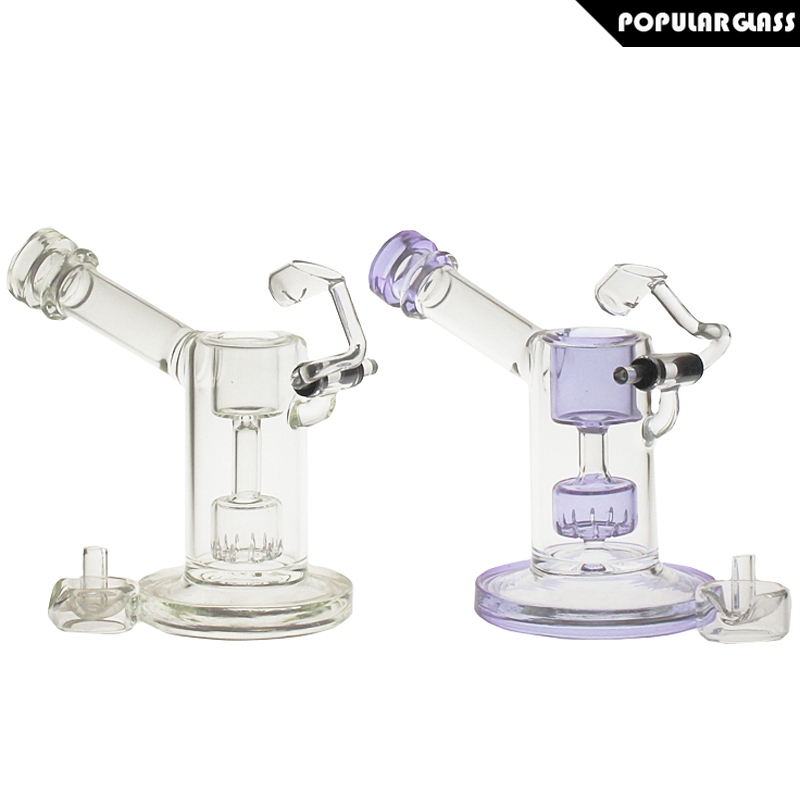 

13.5cm Tall Mini Oil Rig Hookahs bongs glass bubbler with quartz swing smoking pipe CAPS PG5043(FC-MINI V2)