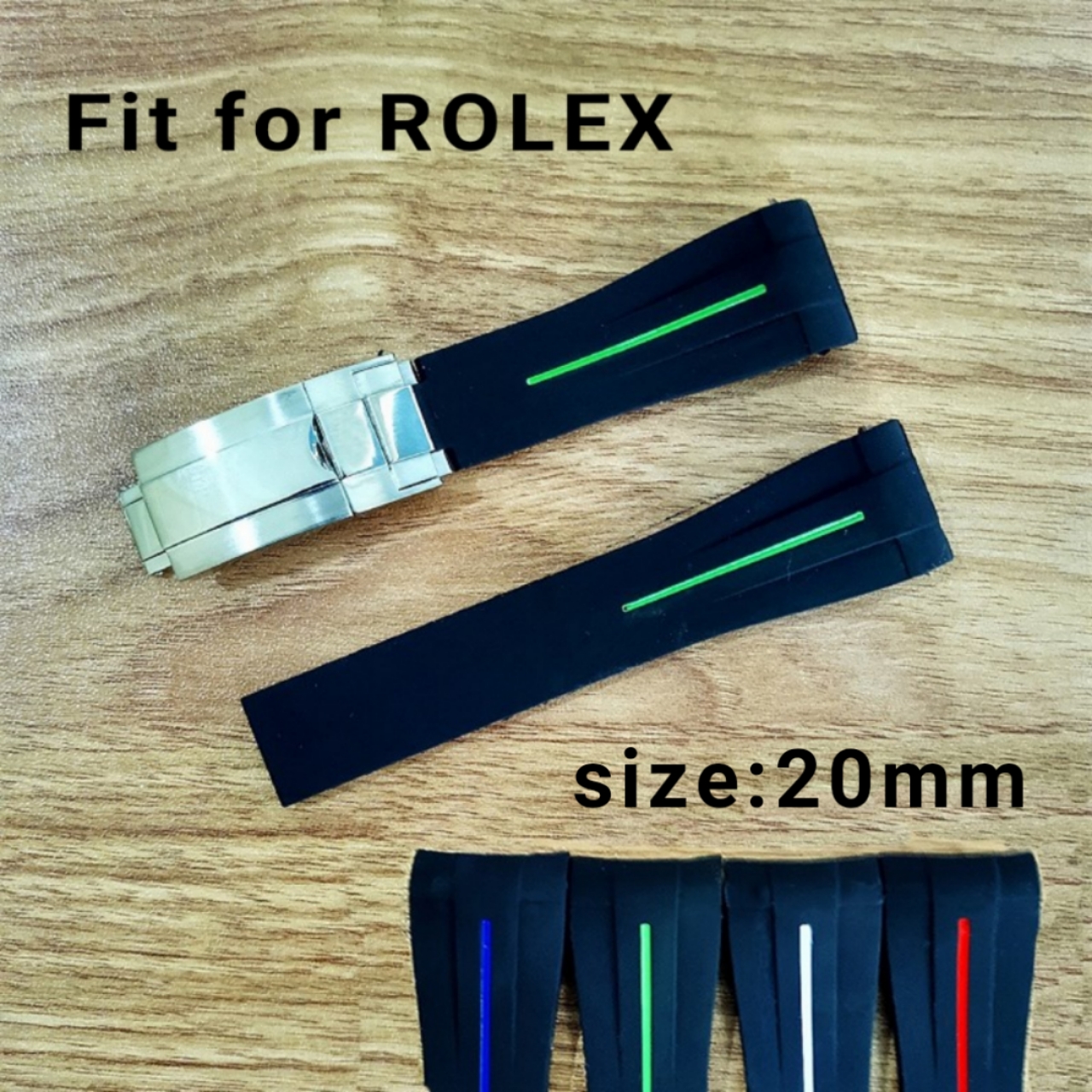 

TOP Quality Watch Strap 20mm Fit For ROLEX SUB/GMT Soft Durable Waterproof Band With Silver Original Steel Clasp, Black;brown