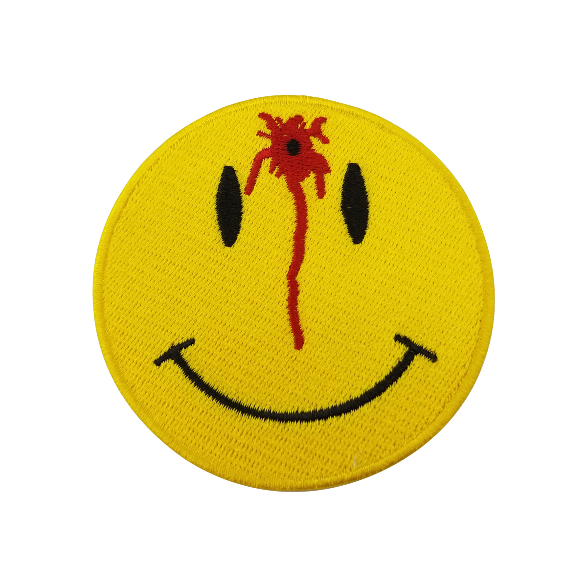 

Yellow Shot Smiley Fun Embroidered Iron On Or Sew On Patch For Front Lady Biker, 3*3 INCH Free Shipping, Black