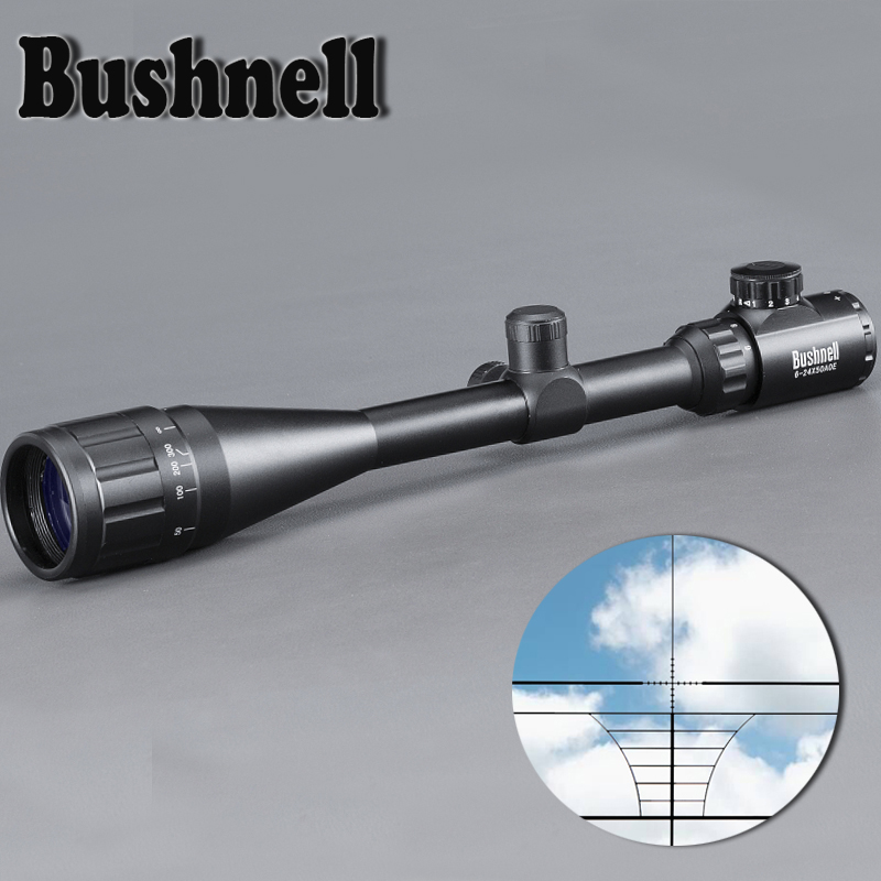 

BUSHNELL 6-24X50 AOE Riflescope Adjustable Green Red Dot Hunting Light Tactical Scope Reticle Optical Sight Scope