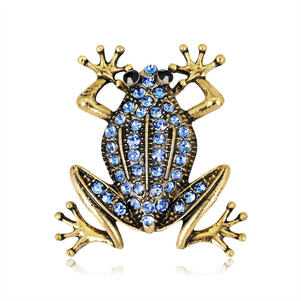 Elegant Frog Crystal Enamel Brooch Pin For Women Men Clothes Scarf Bag Vintage Buckle Broach Trendy Jewelry Beautiful Party Gift Wholesale-image-416490940