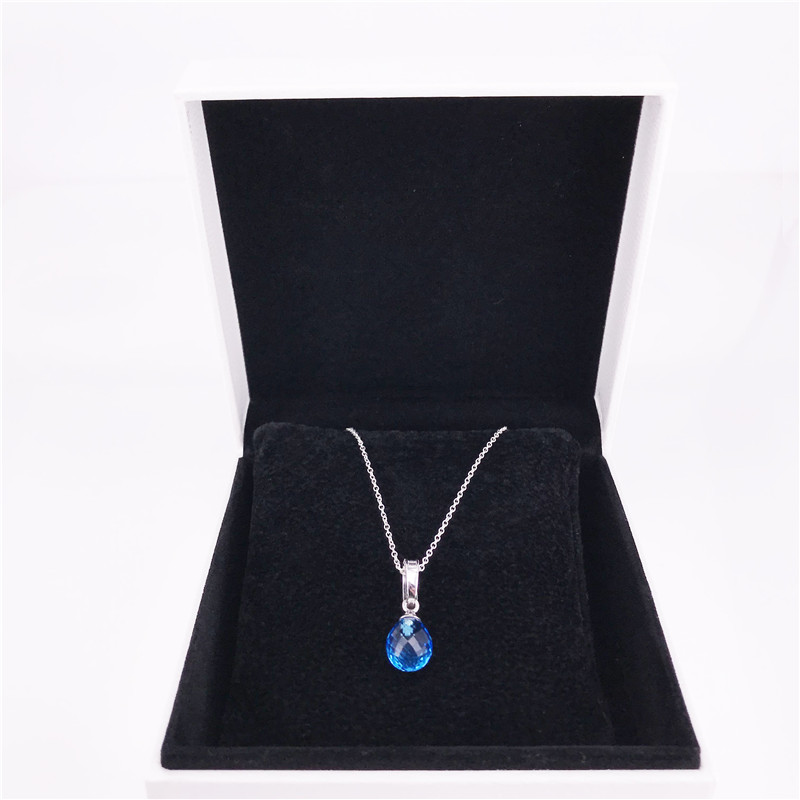 Hotselling S925 silver chain necklace Authentic 925 Sterling Silver with clear Cubic zirconia DIY Fine Jewelry Charm necklace