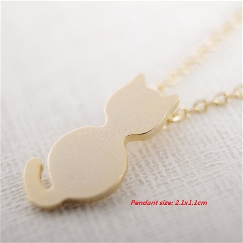 

Fashion a lovely cat figure pendant necklace silver plated necklace clavicle necklace for women wholesale and mixed color