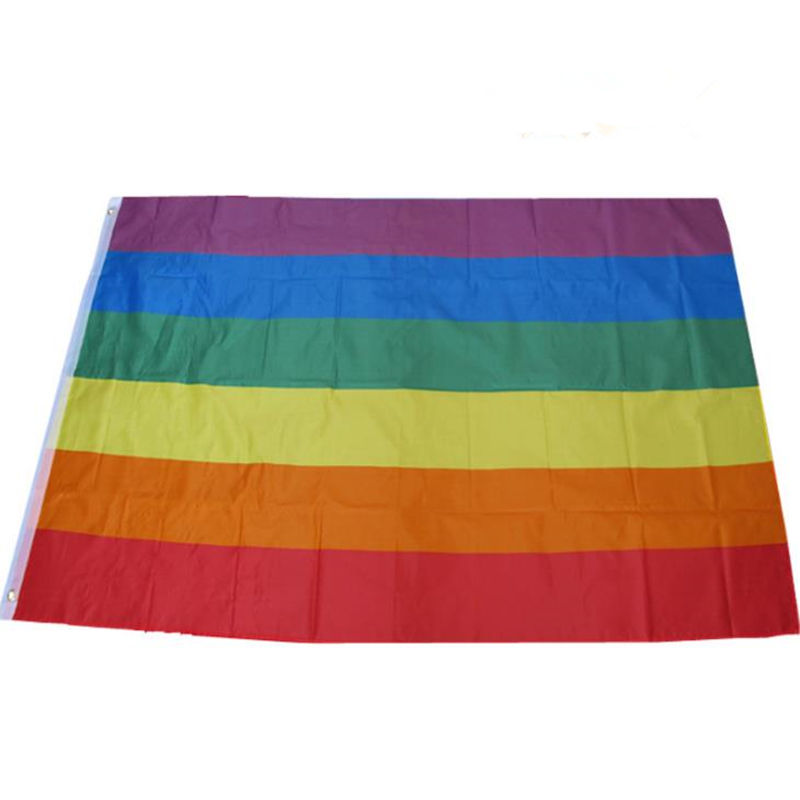 

Rainbow Flag 90x150cm Lesbian Gay Pride Polyester LGBT Flag Banner Polyester Colorful Rainbow Flag For Decoration fast shipping