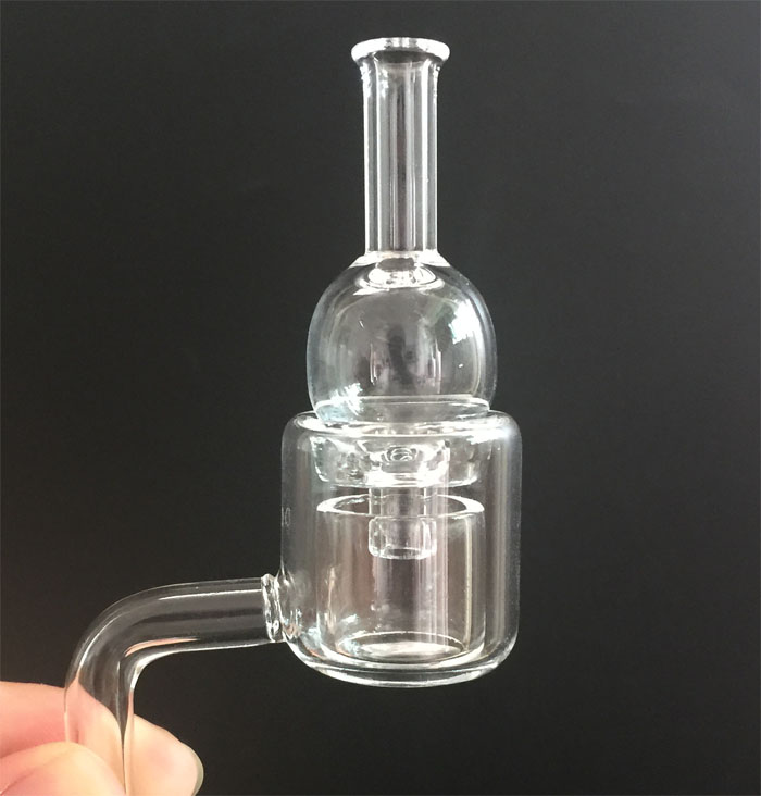 

XXL Quartz Thermal Banger+Quartz carb cap 10mm 14mm 18mm male/ female 90/45 Degrees 100% real Double wall quartz nail free shipping
