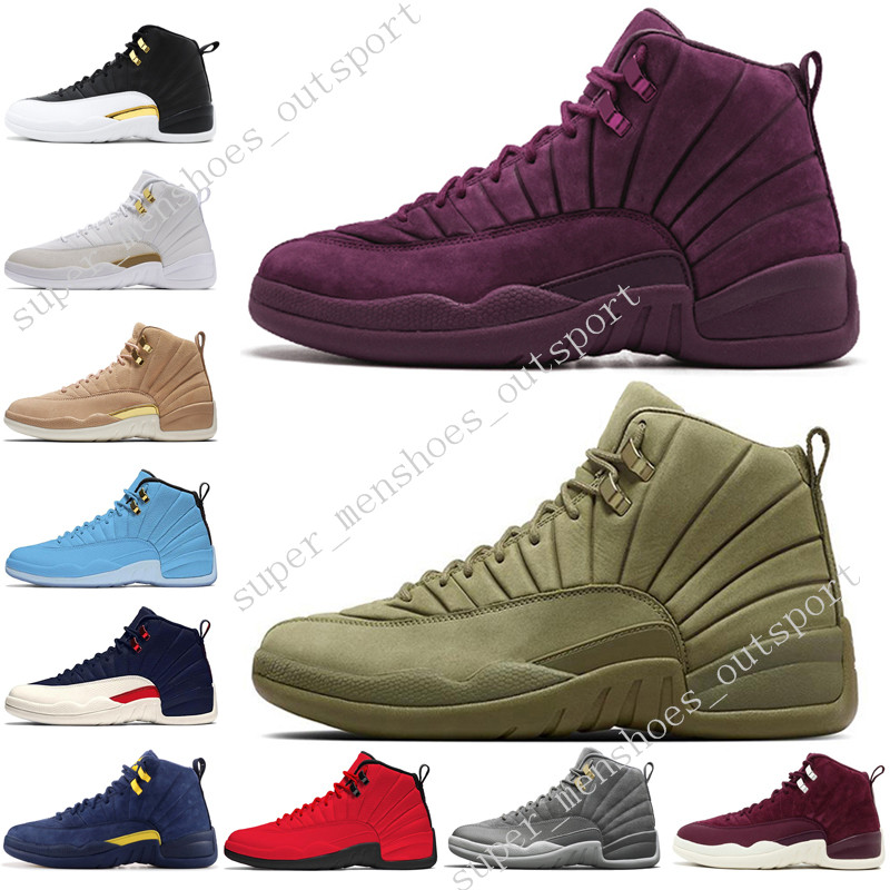 12 12s mens basketball shoes Michigan Bulls College Navy Vachetta Tan Dark Grey Bordeaux The Master UNC men Sports sneakers outdoor WOMENS