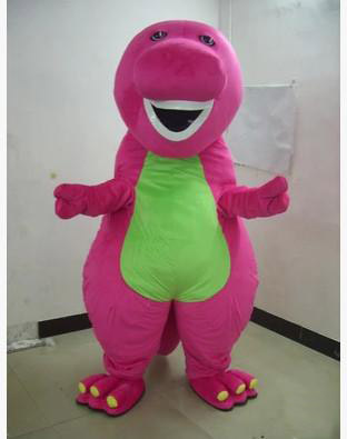 

2018 high quality hot free shipping Profession Barney Dinosaur Mascot Costumes Halloween Cartoon Adult Size Fancy Dress, As picture