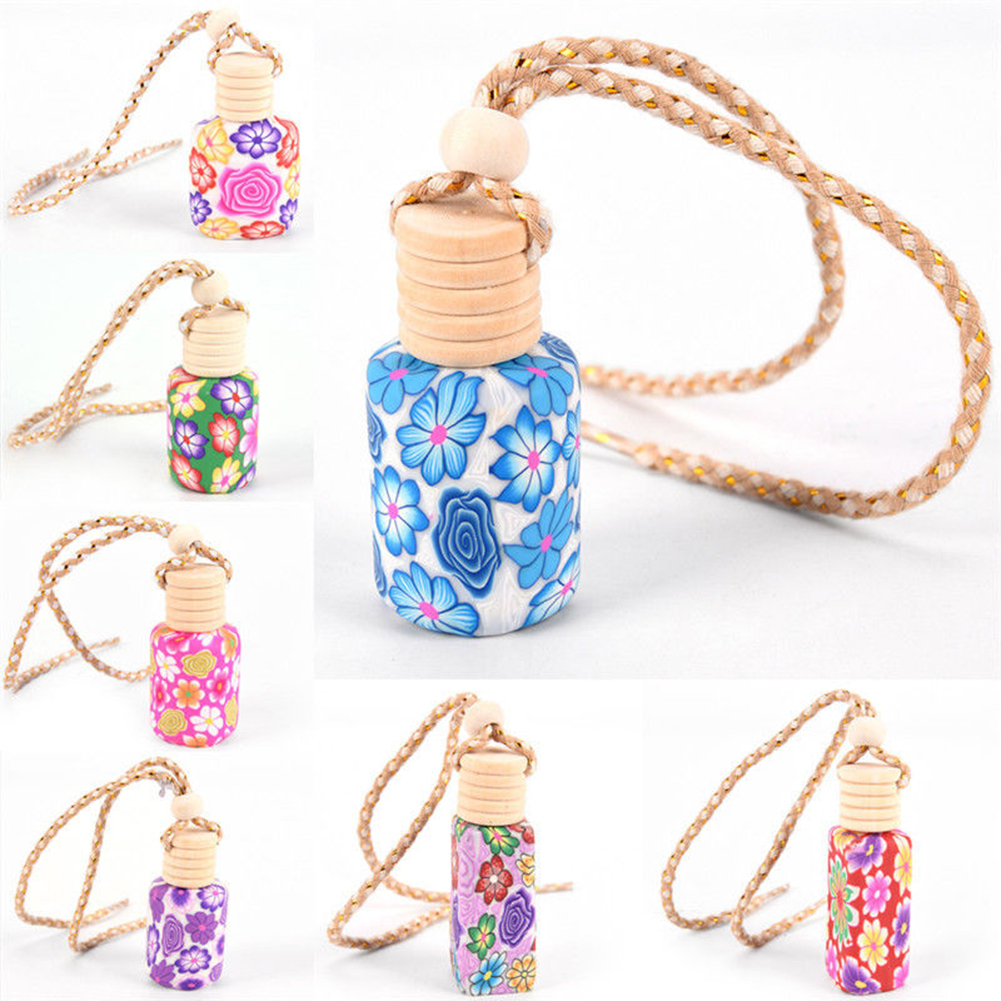 

5PCS/Lot Floral Art Printed Hanging Car Interior Accessories Decorations Air Freshener Perfume Diffuser Fragrance Bottle Multi-Color New