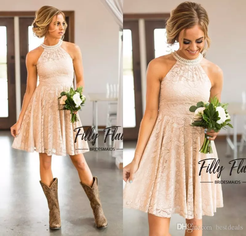 peach bridesmaid dresses short