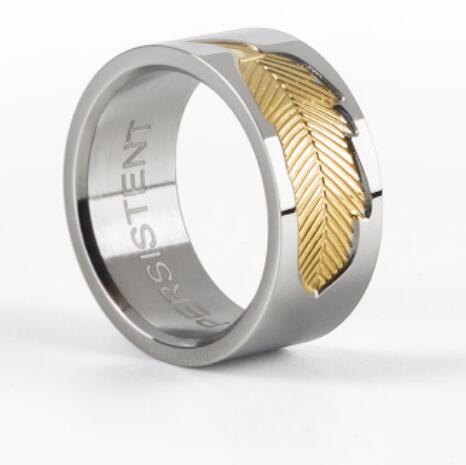 

jewelry rings for couple titanium steel feather men's women's band ring hot fashion free of shipping