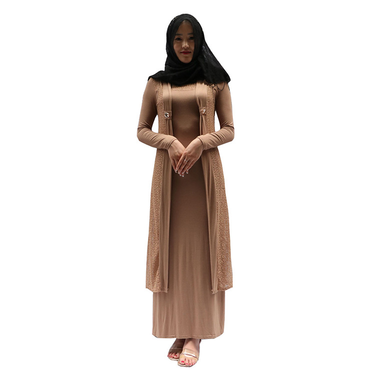 

New Muslim Abaya Arab Garment Ethnic Large Size Lace Jubah Jilbab Kaftan Burqas Costumes American Muslims Women Dress