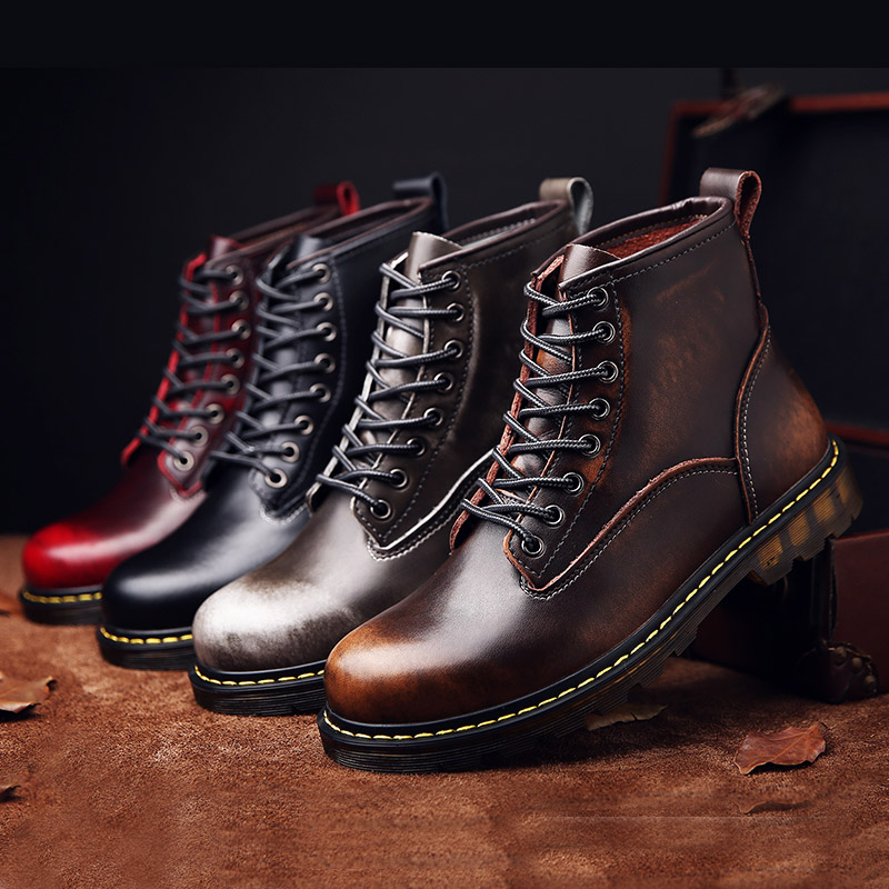 

Brand New men and Women Doc Martins 2019 High Quality British s Vintage Classic Genuine Martin Boots leather waterproof boots Size:US4.5-13, Black