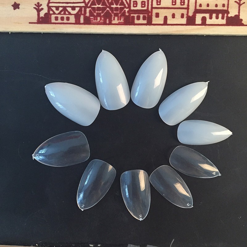 

500Pcs/Lot French False Fake Nails Art Tips Press On Faux Ongles Short Stiletto Artificial Nails Transparent/White/Natural