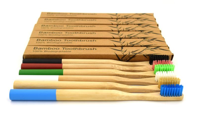 Bamboo Charcoal Bristle Crown Environmentally Wood Toothbrush Bamboo Round handle Toothbrush Soft-Bristle Capitellum Bamboo Tooth Fashion-image-431267271