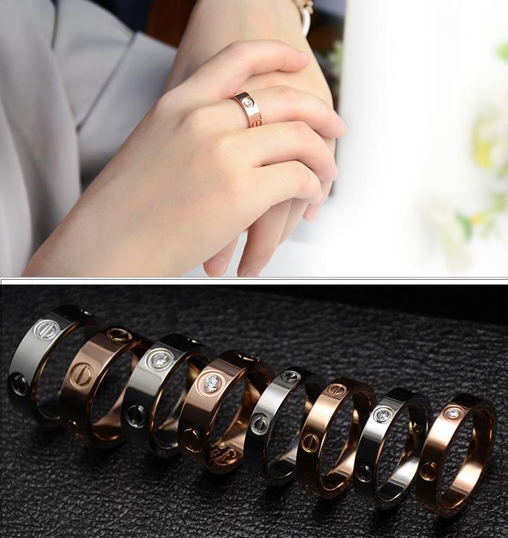 

op Quality Titanium steel nails rings lovers Band Rings Size for Women and Men in 4mm width Hot Sale Free Shipping