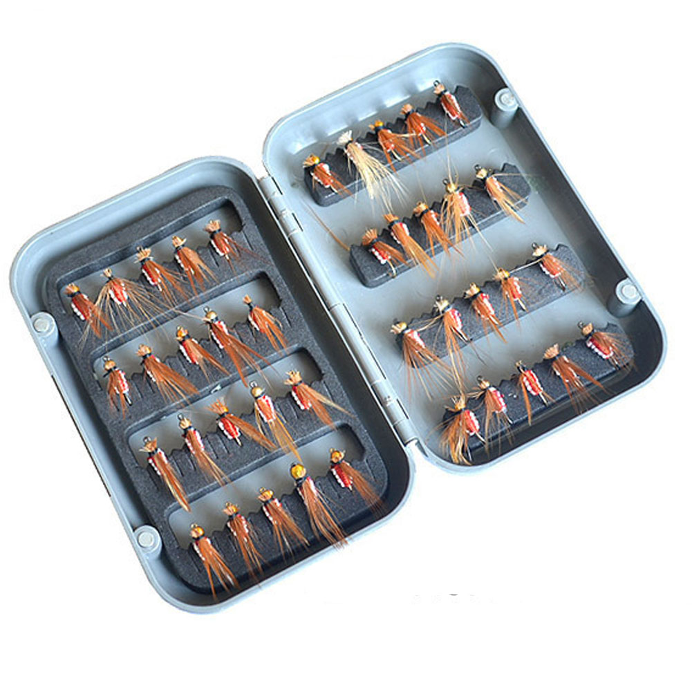 40Pcs/Set Dry Flies Trout Various Artificial Insect Baits Fly Fishing Hooks Dry Fly Fishing Lures Fly Fishing Flies Box-image-416798440