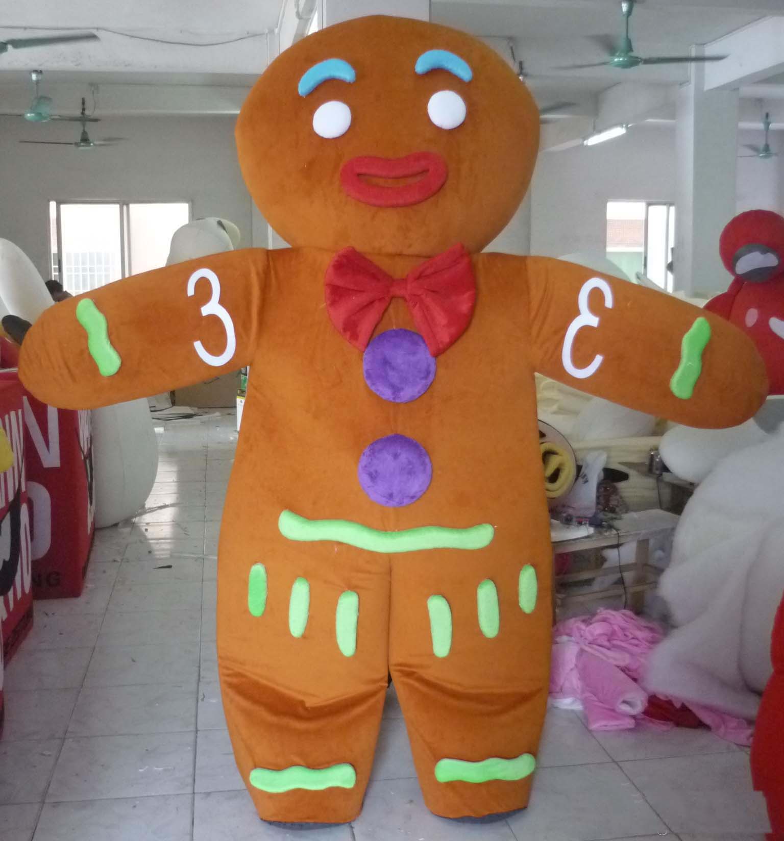 

2018 High quality hot Gingerbread Man mascot costume for adult to wear for sale for Christmas, As picture