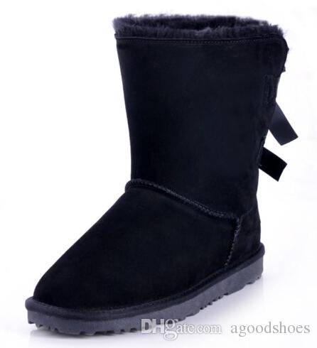

NEW 2018 SALE New Fashion Australia classic low winter boots real leather Bailey Bowknot women's bailey bow snow boots #8 #, Pink