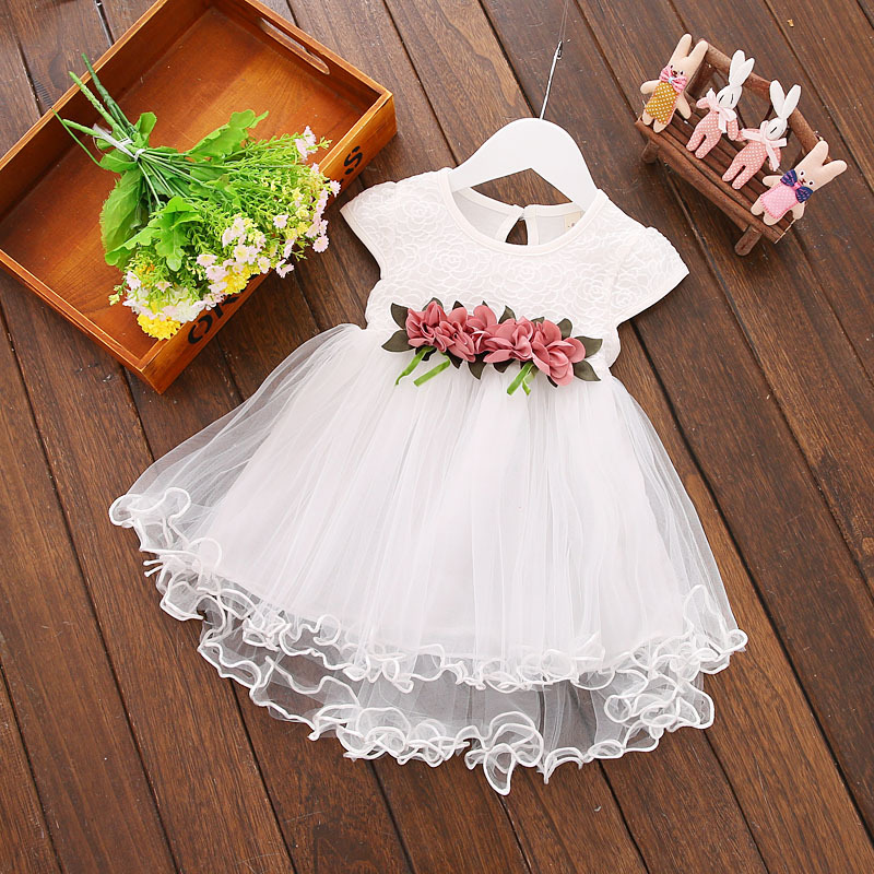 

Summer Flower Girl Princess Wedding Party Dresses Kids Evening Ball Gowns Formal TUTU Dress Baby Frocks Clothes For 1-3 Years, Pink