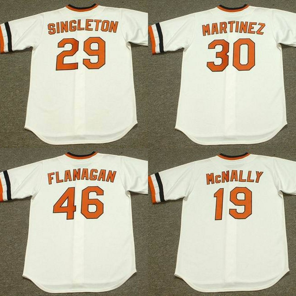 

men youth women 30 DENNIS MARTINEZ 29 KEN SINGLETON 46 MIKE FLANAGAN 19 DAVE McNALLY 1983 Baseball Jersey