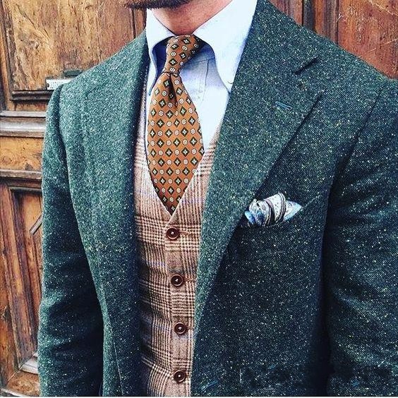 

Winter Fashion Blue Donegal Tweed Groom Tuxedos Notch Lapel One Button Men Wedding Tuxedos Men Dinner Party Suit(Jacket+Pants+Tie+Vest)1907, Same as image
