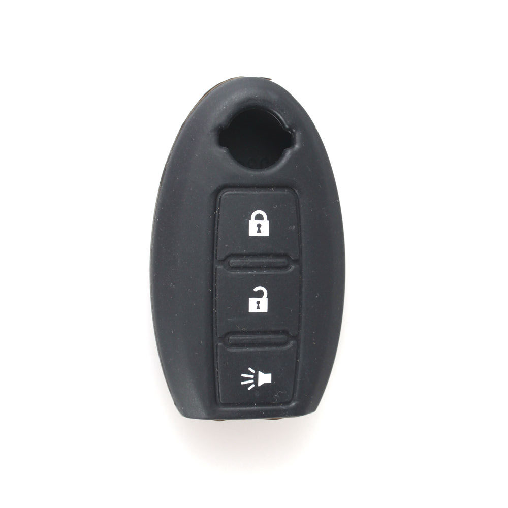3 Buttons Car Key Case Cover Silicone Skin Fob Shell For Nissan-image-415689206