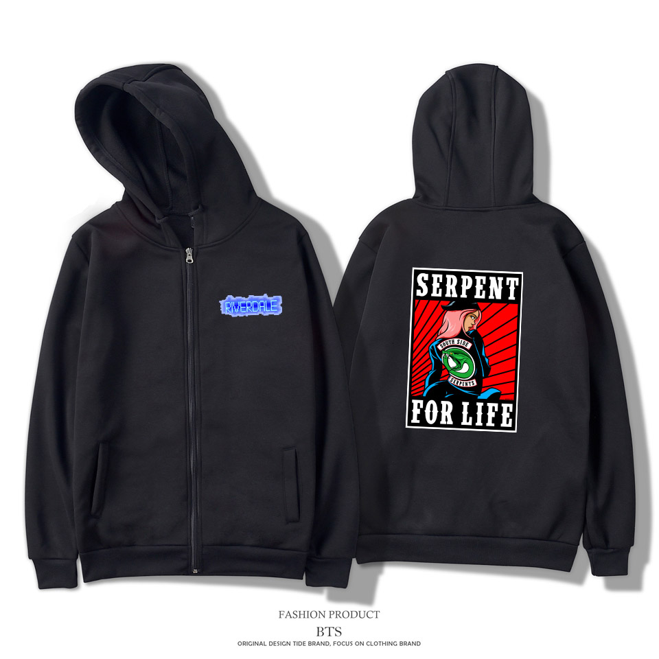

Blackday Riverdale Zipper Hoodies Men/Women Zipper Harajuku Fashion Streetwear Print tracksuit Hoodie Women Plus Size, Pink