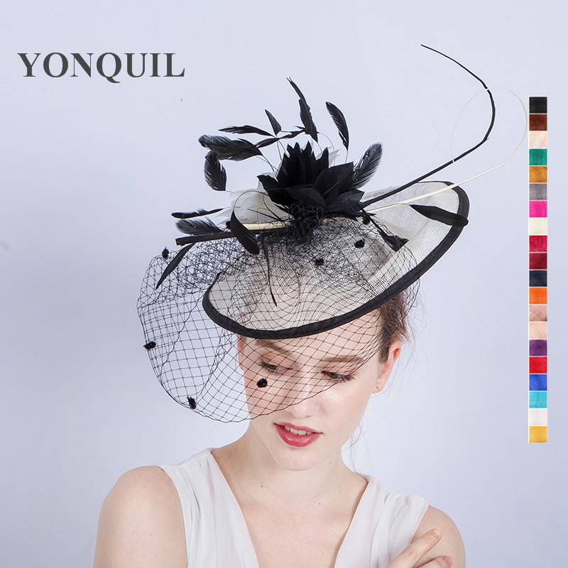 Elegant Plume Coiffe Bandeau Fête Top Chapeaux Royal Ascot Course