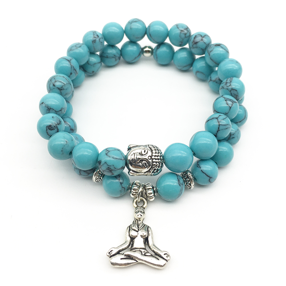 SN1317 ensemble de bracelets de Yoga à la mode Yogi fille Bracelet à breloques de haute qualité fait à la main Bracelet en pierre naturelle en gr