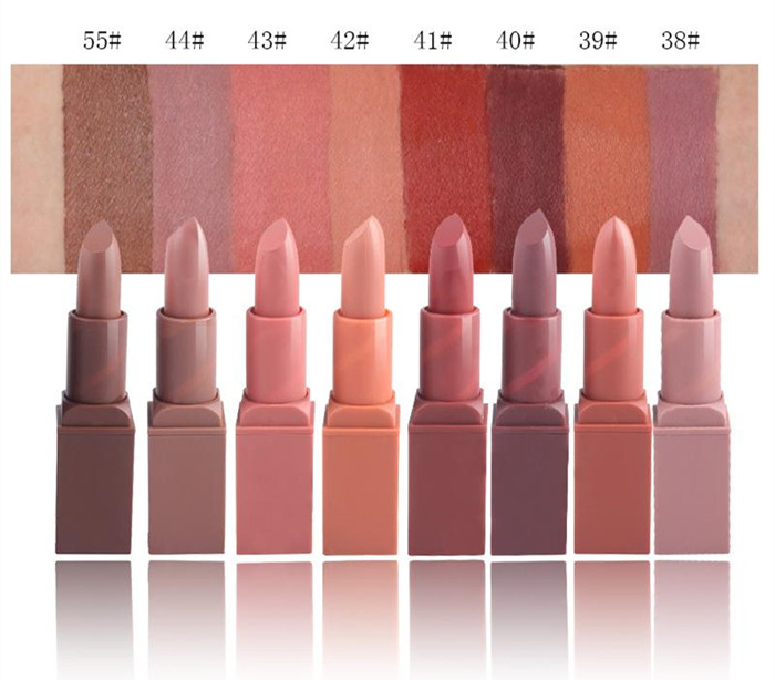 

8 Colors Miss Rose Brand Makeup Red Color Lip Matte Lipstick Lips Kit Waterproof Lipstick Matte Cosmetics Lip Nude Beauty DHL Free, Mixed color