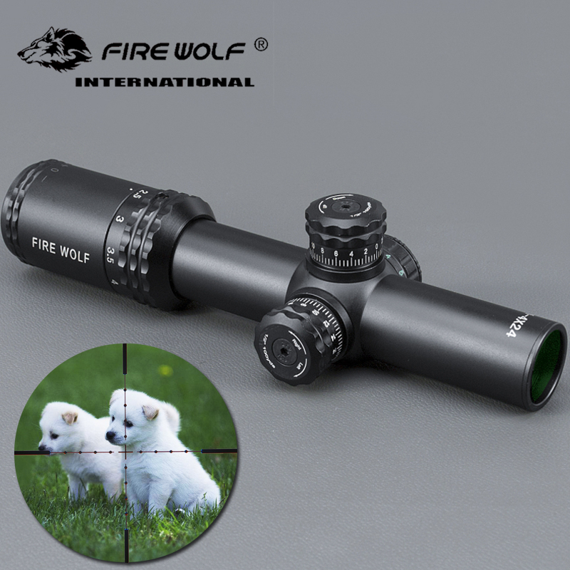 

FRIE WOLF New Silver 1-4X24 Riflescopes Rifle Scope Hunting Scope w/ Mounts for Hunting Rifle Scope Mounts For Airsoft Sniper Rifle