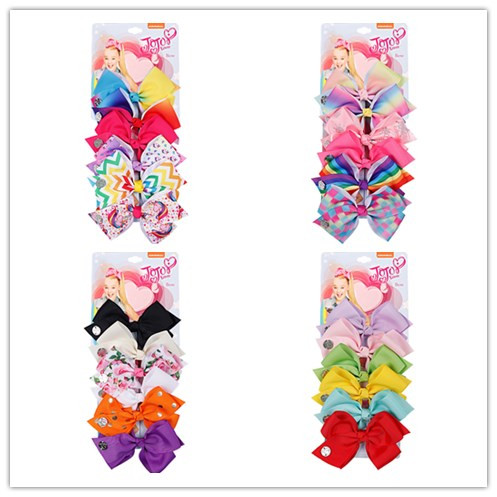 

JOJO SIWA 14cm LARGE Rainbow Set Girl HAIR BOW with clip baby girl Children Hair Accessories fashion hair clip Cheerleader Bow, Mix