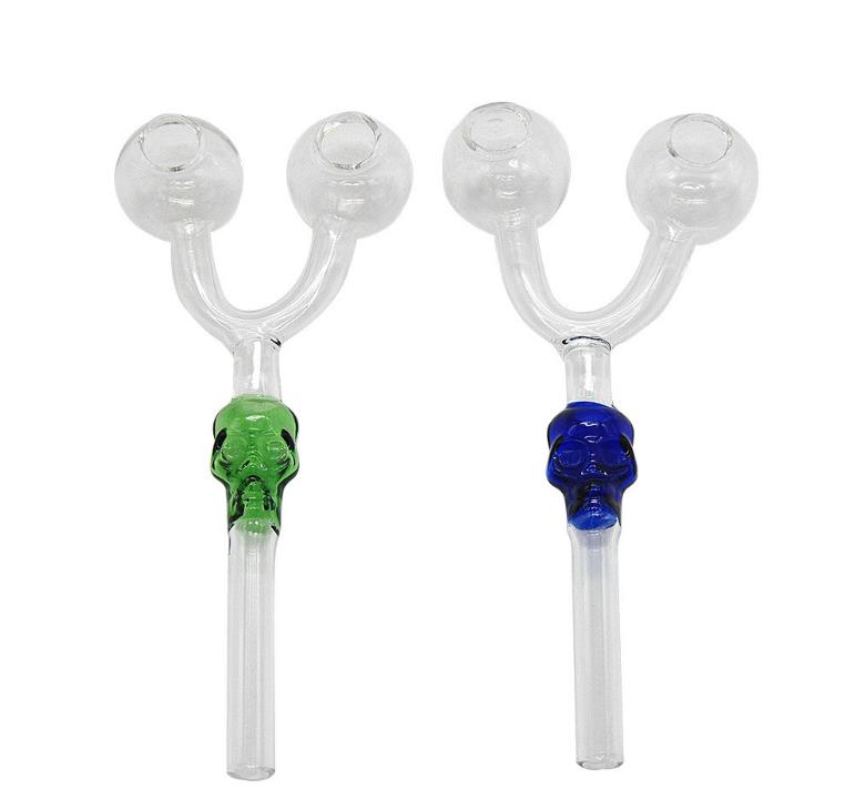 

Mini ghost pipe, double hole glass pipe, glass pipe, and easy to clean the pipe.