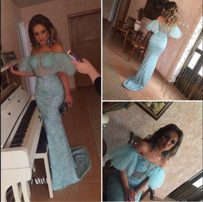 

Evening dress Yousef aljasmi Kim kardashian Puff sleeve Slash Neck Beadeds Mermaid Long dress Almoda gianninaazar ZuhLair murad Ziadnakad, Same with picture