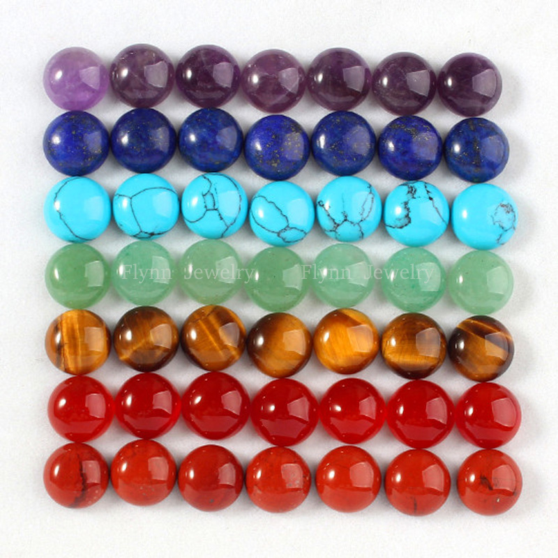 

8mm Loose Beads Natural Stone Flat Beads Charms Accessories DIY Beads For Jewelry Making Amethyst Opal Crystal Opal Agate etc Stone