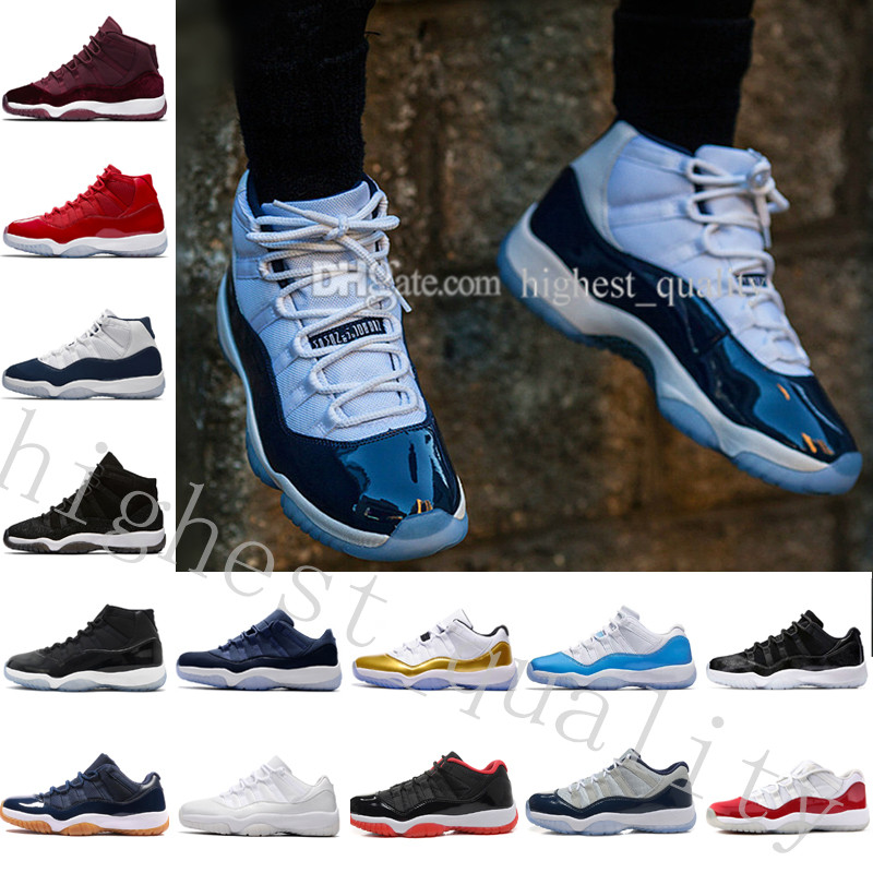 

2018 Gym Red 11 basketball shoes new design cheap sport shoes Velvet Heiress space jam low Barons 72-10 Gym Red Bred Wheat sneaker athletic, #25 high legeng blue