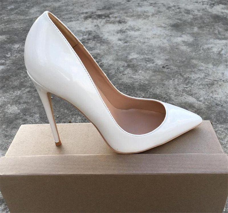 

Free Shipping fashion sole women lady 2019 white Patent Leather red Wedding heels Stiletto High Heels shoes pumps boots sandals 12cm 10 8cm
