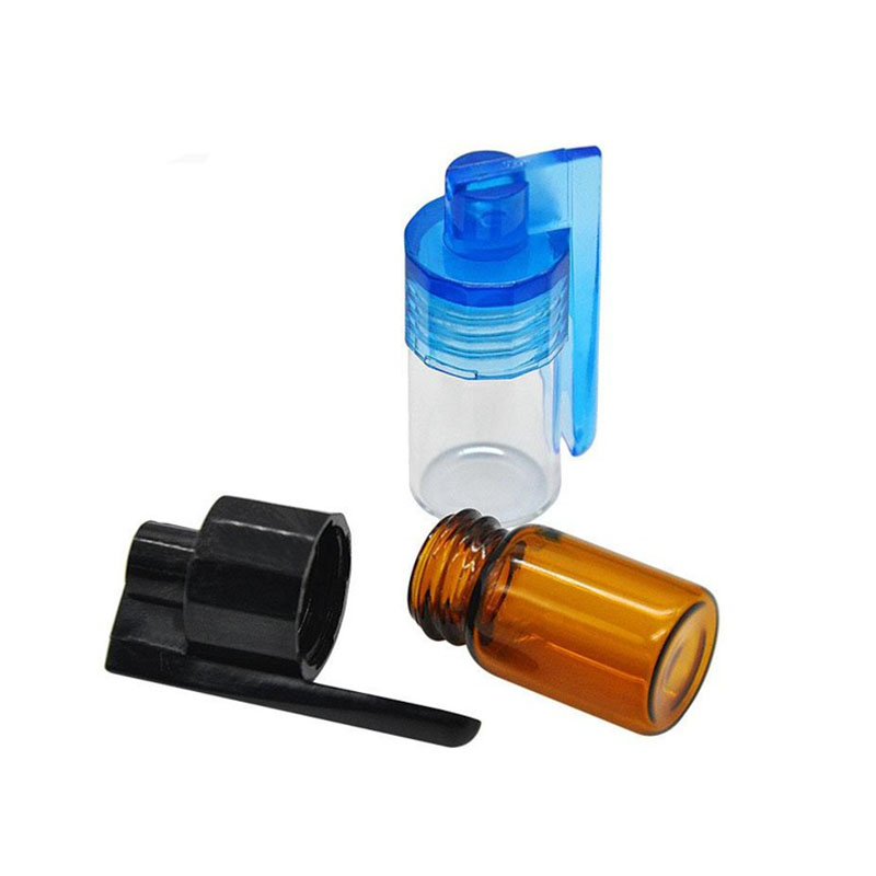 

Acrylic Glass Snuff Bullet Rocket Snorter Glass Spoon Pill Box Container Wax Jar easy to carry