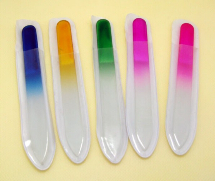 En gros nouveau 20 pièces limes à ongles en verre tampon à ongles en cristal 14CM avec boîte blanche emballage livraison gratuite