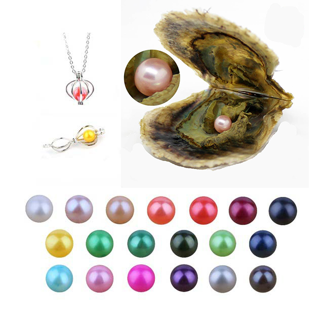 

Wholesale Seawater 27 colors round akoya natural 6-7mm Single pearls oysters Jewelry Decorations Vacuum Packaging Trend Gift Surprise